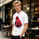 Olive T-Shirt With Black Cats And Red Panther Signal Graphic