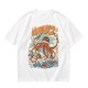 Olive t-shirt with Japanese octopus sushi warrior wave graphic