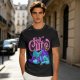 Olive t-shirt with 'Felt Cute' Skeletor graphic print