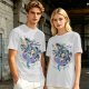 Olive t-shirt with whimsical bento box animal graphic print