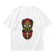 Olive T-Shirt with Tribal Warrior Mask and Horse Graphic Print
