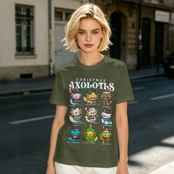Christmas Axolotls Cute Holiday Graphic T-Shirt Design