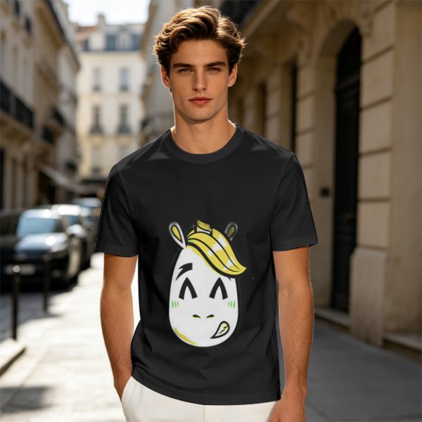 Olive T-Shirt With Cute Cartoon Horse Graphic Print