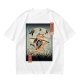 Samurai Cat Fighting Ninjas Ukiyo-e Style Graphic T-Shirt
