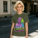 Olive Graphic T-Shirt With ElisaSue Artwork And Slogan