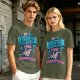 Olive t-shirt with 'In My Defense I Was Left Unsupervised' graphic