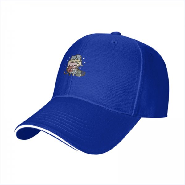 Black baseball cap with cute cartoon girl and cats graphic