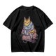 Olive T-Shirt With Meditating Cat Graphic Print