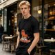 Olive T-shirt with Relaxed Cartoon Chili Pepper Wearing Sunglasses and Peppers Text