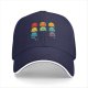 Black baseball cap with colorful emotional octopus graphic print