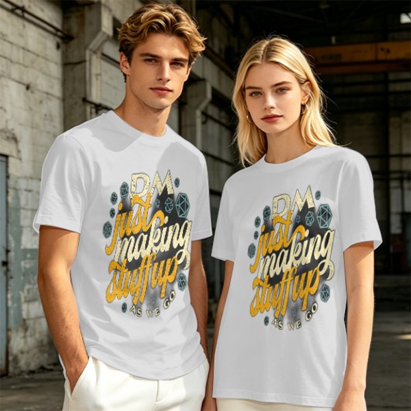 Olive T-Shirt With 'DM Just Making Stuff Up As We Go' Print