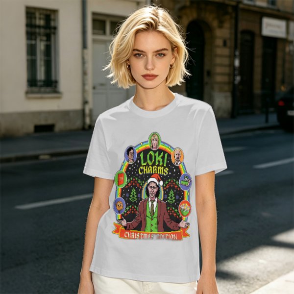 Loki Charms Christmas Edition Themed Graphic T-Shirt