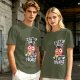 Olive t-shirt with funny cat coffee early morning quote