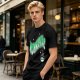 Olive Green Graphic T-Shirt with Wizomania Wizard Print