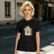 Olive Green T-Shirt With Cute Totoro And Leaf Print