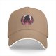 Black baseball cap with pink moon and princess silhouette graphic