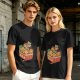 Olive T-shirt with Chibi Anime Characters in Takeout Box