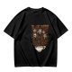 Black Coffee Skull Ghosts Graphic Olive Green T-Shirt