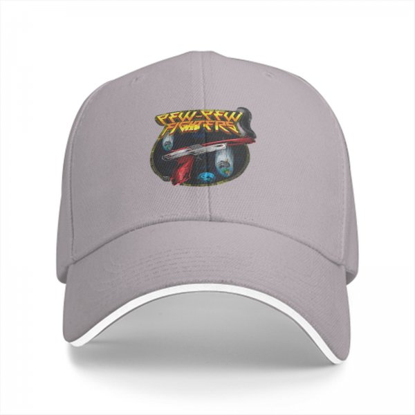 Black baseball cap with Pew Pew Fighters space gun graphic