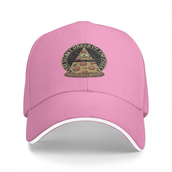 Black Baseball Cap With The Secret Order Of The Pizza Graphic