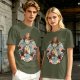 Olive T-Shirt Featuring Monkey D. Luffy Pirate Anime Art
