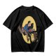 Olive T-shirt with Cartoon Chainsaw Action Character Print