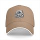 Black Baseball Cap With Japanese Oni Mask Floral Art Print