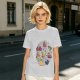 Olive Green T-Shirt With Whimsical Fruit Bird Graphic Print