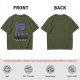 Olive green t-shirt with alien teaching plan graphic and funny text