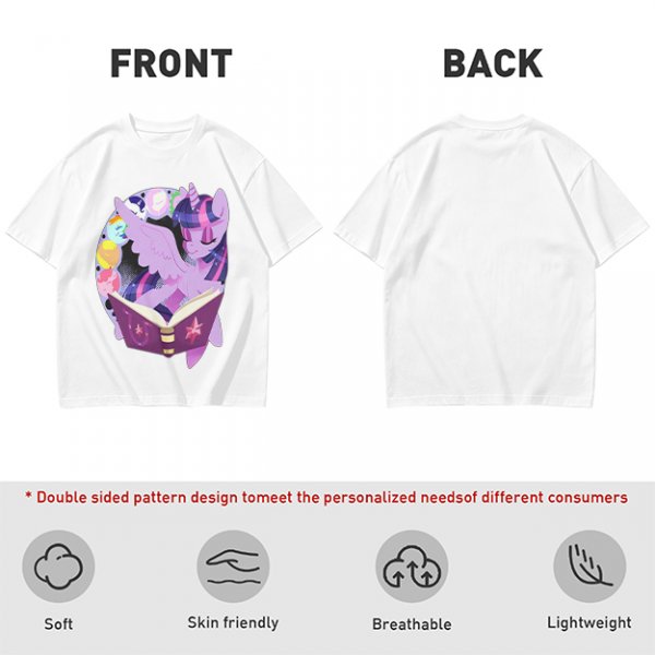 Olive T-shirt with Twilight Sparkle reading a magical book