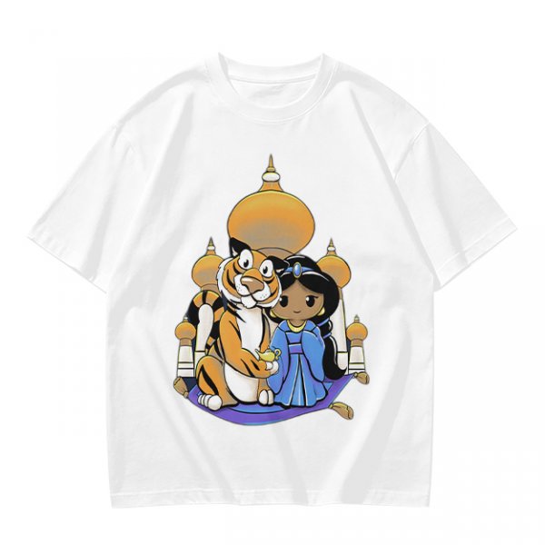 Disney Aladdin Princess Jasmine and Rajah Tiger Graphic T-Shirt