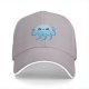 Black Baseball Cap With Cute Kawaii Light Blue Jellyfish Print