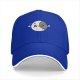 Black baseball cap with cute split moon cartoon design