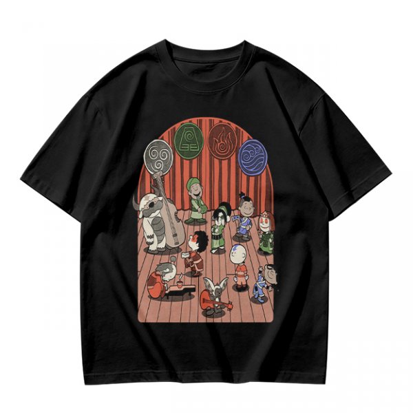 Avatar The Last Airbender Chibi Characters Band Graphic T-Shirt