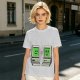 Olive T-shirt with pixel art retro computer characters print