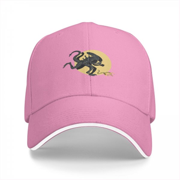 Black Baseball Cap With Xenomorph Alien Graphic Print