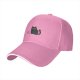 Black Baseball Cap With Minimalist Grey Cat Graphic Design