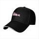 Black Baseball Cap With Pink Whimsical Graphic Design