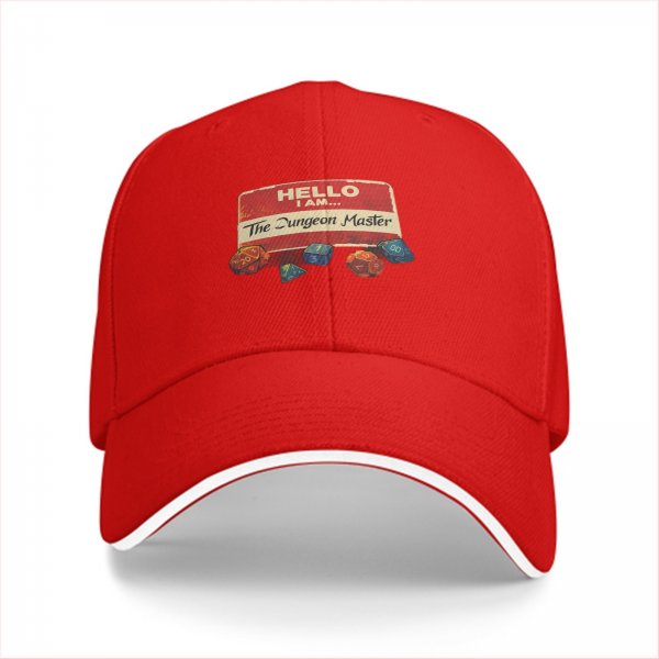 Hello I Am The Dungeon Master Baseball Cap With Dice Art