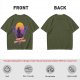 Olive green retro sunset graphic t-shirt with Hero of Time print