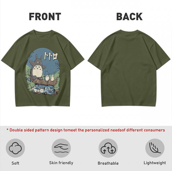 Totoro Forest Scene Graphic Tee for Anime Fans