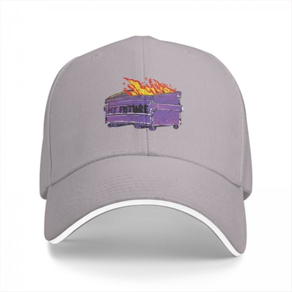 Black baseball cap with burning dumpster my future graphic