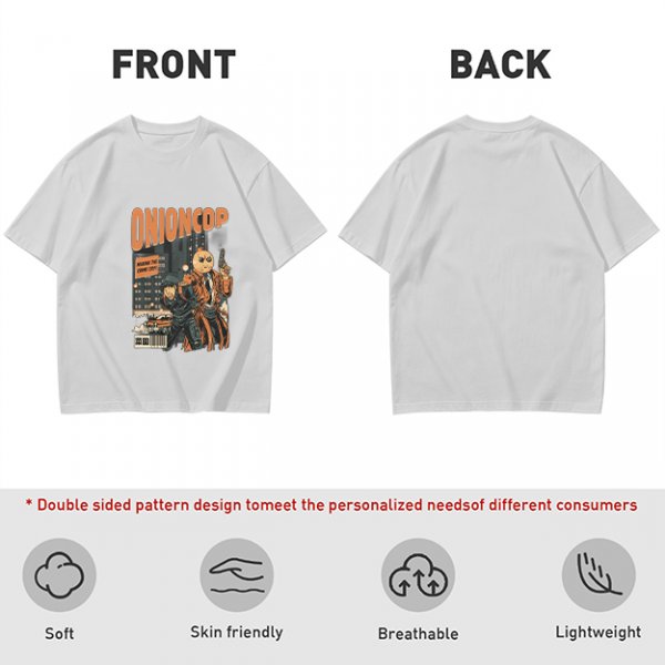 Onion Cop Graphic Tee with Retro Comic Style Artwork