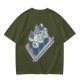 Olive T-Shirt With Sushi Themed Character Art Print