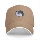 Black Baseball Cap With Sleeping Cat Graphic Print