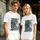 Olive t-shirt with mermaid coffee print 'Coffee Because Luring Sailors Takes Energy'