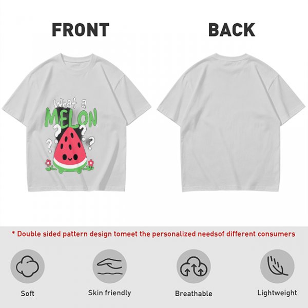 Olive T-Shirt With Cute Watermelon 'What A Melon' Graphic Design