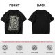Olive t-shirt with medieval wanderer graphic and gothic text print