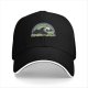 Black Baseball Cap With Sleeping Panda Graphic Design