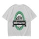 Olive t-shirt with 'Brewvolution' beer evolution graphic design